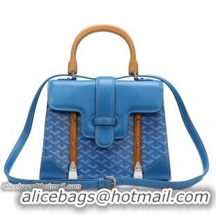 New Product Goyard Small Saigon Tote Bag With Strap PM 8941 Light Blue