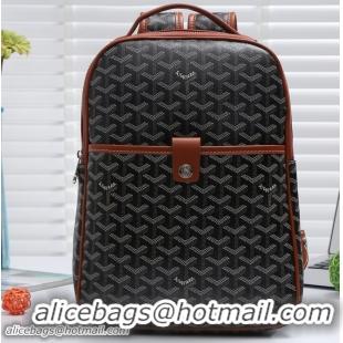 New Arrivals 2015 Goyard Backpack 8990 Black And Tan