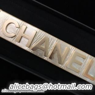 Fashion Chanel 'CHANEL' Metallic Lambskin Cuff/Bracelet A58304 Silver/Gold