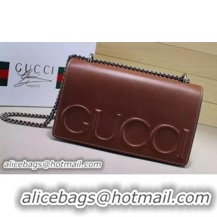 Top Quality Gucci XL Calfskin Leather mini Bag 421850 Brown