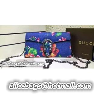 Design Cheap Gucci mini Dionysus Blooms Shoulder Bag 400249 Blue