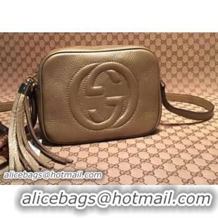 Luxury New Gucci Soho Calfskin Leather Disco Bag 308364 Gold