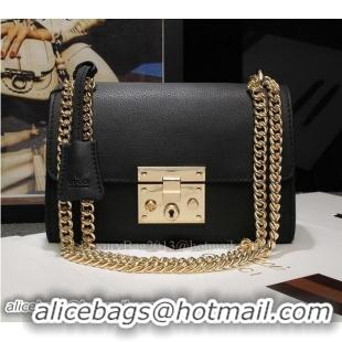 Most Popular Gucci Padlock Leather Shoulder Bags 409487 Black