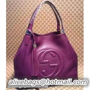 Discount Fashion Gucci Medium Soho Shoulder Bag Calfskin Leather 282309 Purple