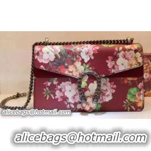 Low Cost Gucci 400249 Dionysus Blooms Leather Shoulder Bag Red