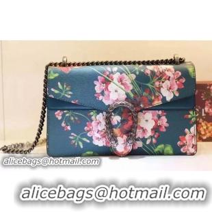 Low Price Gucci Dionysus Blooms Leather Shoulder Bag 400249 Blue