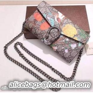 Top Quality Gucci Dionysus Blooms GG Supreme Chain Wallet 404141 Rose