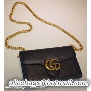 OFF 2016 Gucci GG Marmont Leather mini Chain Bag 401232 Black