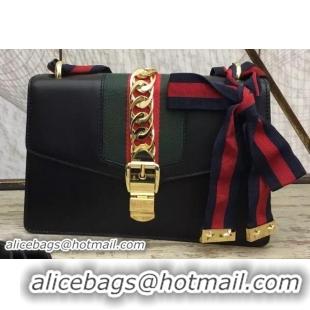 New Stylish Gucci Sylvie Leather Chain Bag 431667 Black