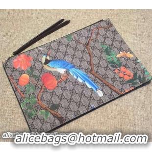 Fashion Wholesale Gucci Tian GG Supreme Zip Pouch 424900 Grey