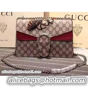 Top Quality Gucci Dionysus GG Supreme Canvas Shoulder Bag 400249 Red