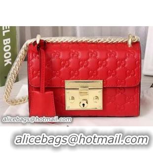 Discount Fashion Gucci Padlock Gucci Signature Shoulder Bag 409487 Red