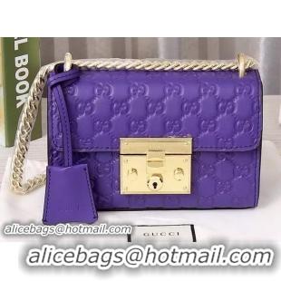 Classic Design Gucci Padlock Gucci Signature Shoulder Bag 409487 Violet