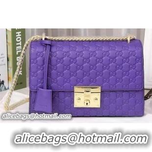 Luxury Cheap Gucci Padlock Gucci Signature Shoulder Bag 409486 Violet