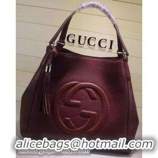 Good Quality Gucci Medium Soho Shoulder Bag Calfskin Leather 282309 Burgundy