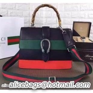 Low Price Gucci Dionysus Leather Top Handle Bag 421999 Black&Green