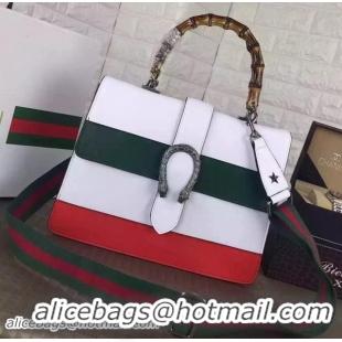 Best Price Gucci Dionysus Leather Top Handle Bag 421999 White&Green