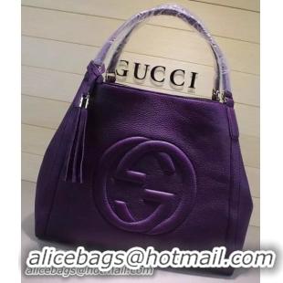 Sale Promotion Gucci Medium Soho Shoulder Bag Calfskin Leather 282309 Purple