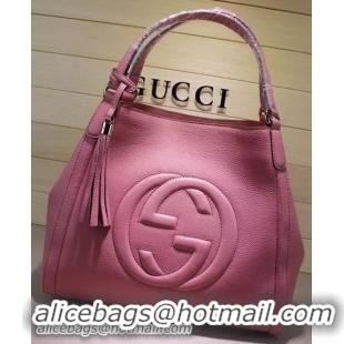 Fashion Promotion Gucci Medium Soho Shoulder Bag Calfskin Leather 282309 Pink