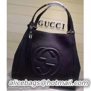 Grade Low Cost Gucci Medium Soho Shoulder Bag Calfskin Leather 282309 Black