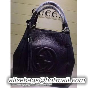 Best Low Cost Gucci Soho Leather Shoulder Bag 336751 Black