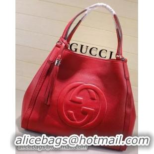 Buy Cheap Gucci Medium Soho Shoulder Bag Calfskin Leather 282309 Red