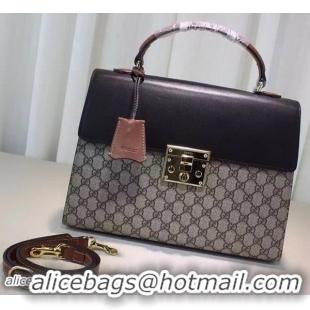 Low Price Gucci Padlock GG Supreme Top Handle Bag 432674 Brown