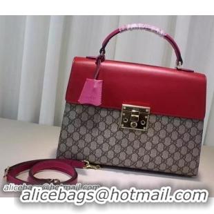 Inexpensive Gucci Padlock GG Supreme Top Handle Bag 432674 Rose