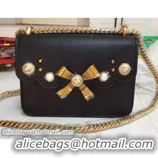 Free Shipping Discount Gucci Original Leather Chain Shoulder Bag 432281 Black