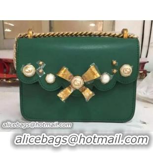 Inexpensive Gucci Original Leather Chain Shoulder Bag 432281 Green