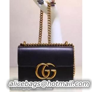 Luxury Cheap Gucci mini GG Marmont Leather Shoulder Bag 431284 Black