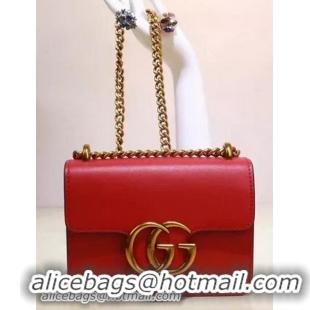 Cheap Newest Gucci mini GG Marmont Leather Shoulder Bag 431284 Red