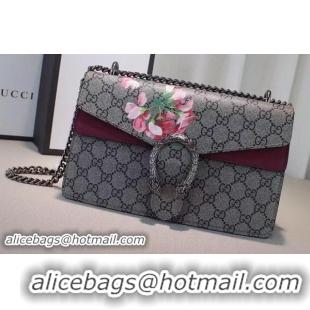 New Cheap Gucci 400249 Rose Dionysus GG Supreme Canvas Shoulder Bag