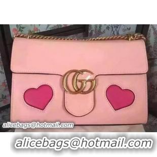 New Fashion Discount Gucci GG Marmont Leather Shoulder Bag 431777 Pink