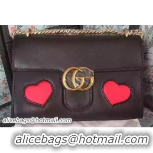 Low Cost Gucci GG Marmont Leather Shoulder Bag 431777 Black