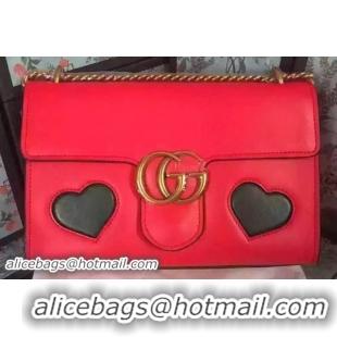 Low Price Gucci GG Marmont Leather Shoulder Bag 431777 Red