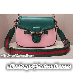 Hot Sell Gucci Lady Web Calfskin Leather Shoulder Bag 383848 Pink&Green