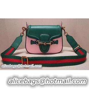 Top Quality Gucci Lady Web Calfskin Leather Shoulder Bag 383848S Pink&Green