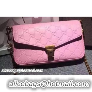 Low Price Gucci Signature Leather Shoulder Bag 416891 Pink