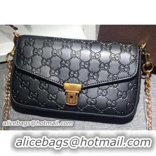 High Quality Gucci Signature Leather Shoulder Bag 416891 Black