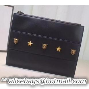 Free Shipping Discount Gucci Calfskin Leather Clutch 427003 Black