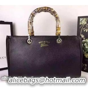 Top Grade Gucci Bamboo Tote Bags Calf Leather 323660 Black