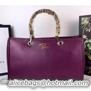 Grade Discount Gucci Bamboo Tote Bags Calf Leather 323660 Purple