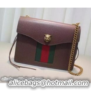 Good Quality Gucci Animalier Leather Shoulder Bag 431283 Brown