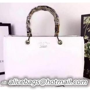 Hot Style Gucci Bamboo Tote Bags Calf Leather 323660 White