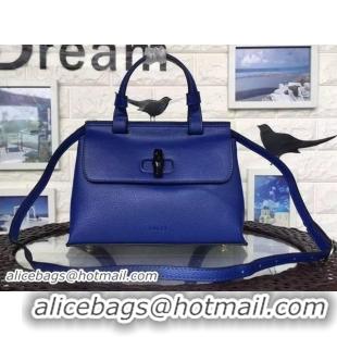 Lowest Cost Gucci Bamboo Daily Leather Top Handle Bag 393208 Blue