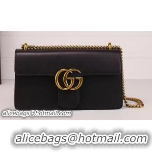 Best Product Gucci GG Marmont Leather Shoulder Bag 431777 Black