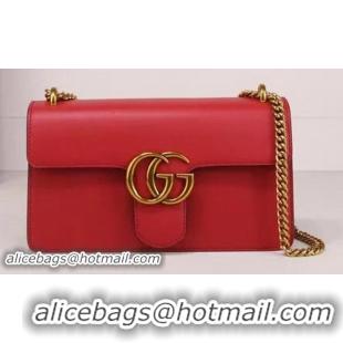 Top Grade Gucci GG Marmont Leather Shoulder Bag 431777 Red