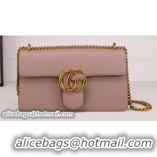 Stylish Gucci GG Marmont Leather Shoulder Bag 431777 Light Pink