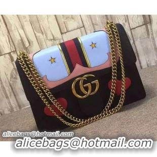 Trendy Design Gucci GG Original Marmont Leather Shoulder Bag 431382 Black